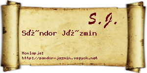 Sándor Jázmin névjegykártya